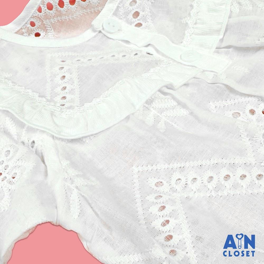 Áo Sơ mi Trắng Dài tay bé gái họa tiết Lá Thêu Cotton boi. - AICDBG7ZBCUQ - AIN Closet