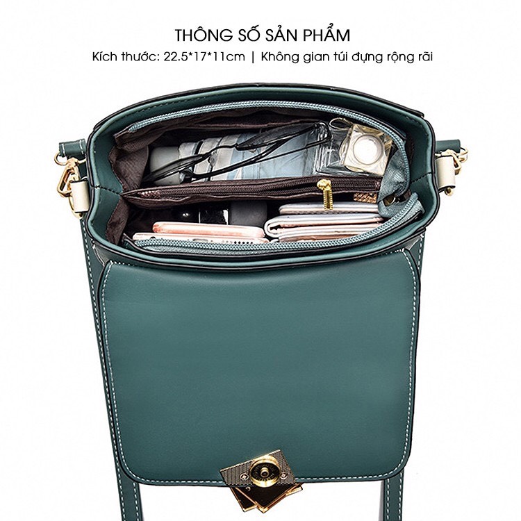 Túi xách nữ pha màu, túi xách công sở thời trang phong cách Hàn Quốc
