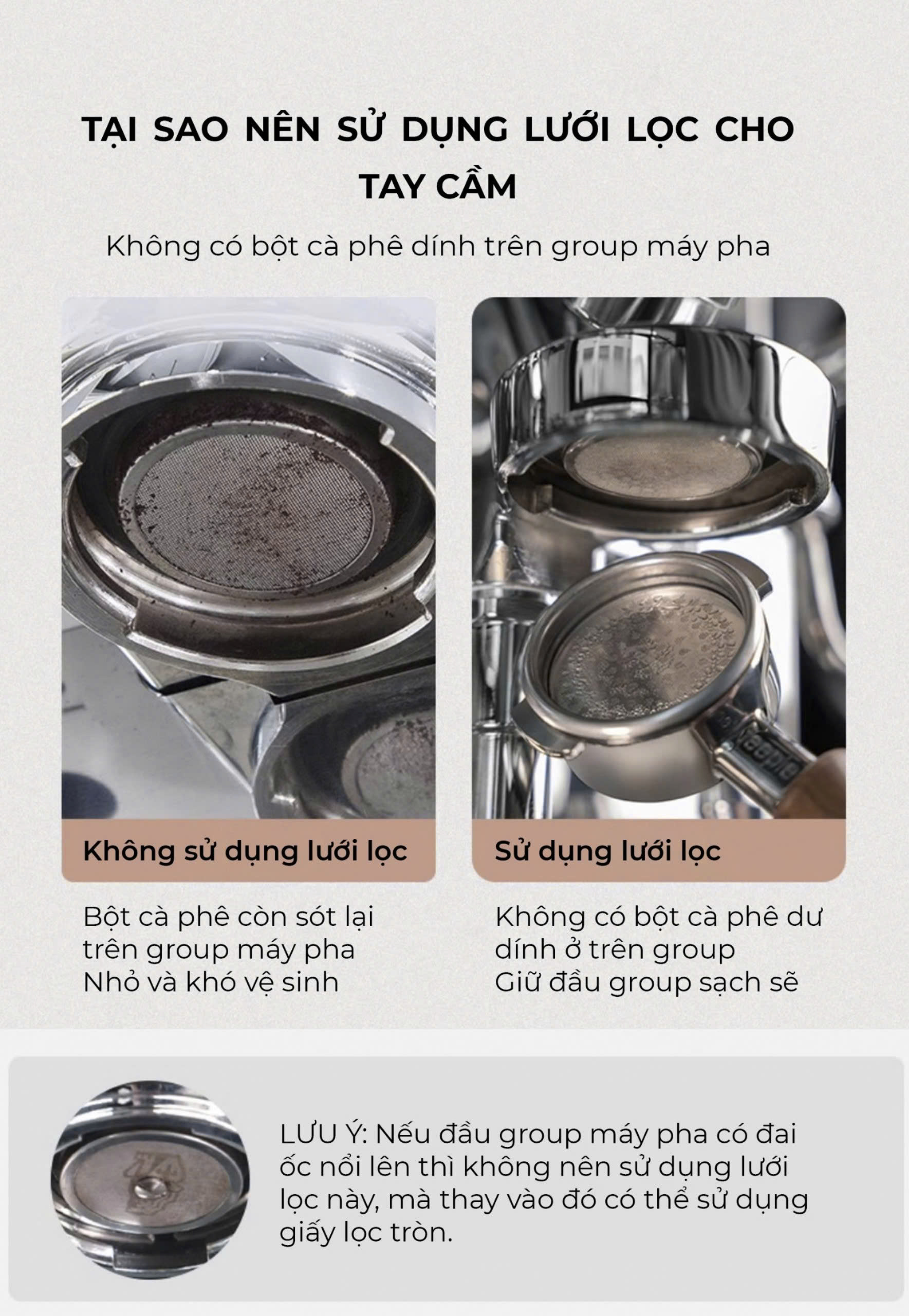 Lưới lọc chia nước nhỏ giọt espresso inox 304