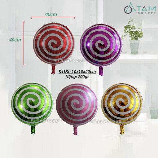 COMBO 3 Bong bóng trang trí hình kẹo mút xoáy vòng tròn