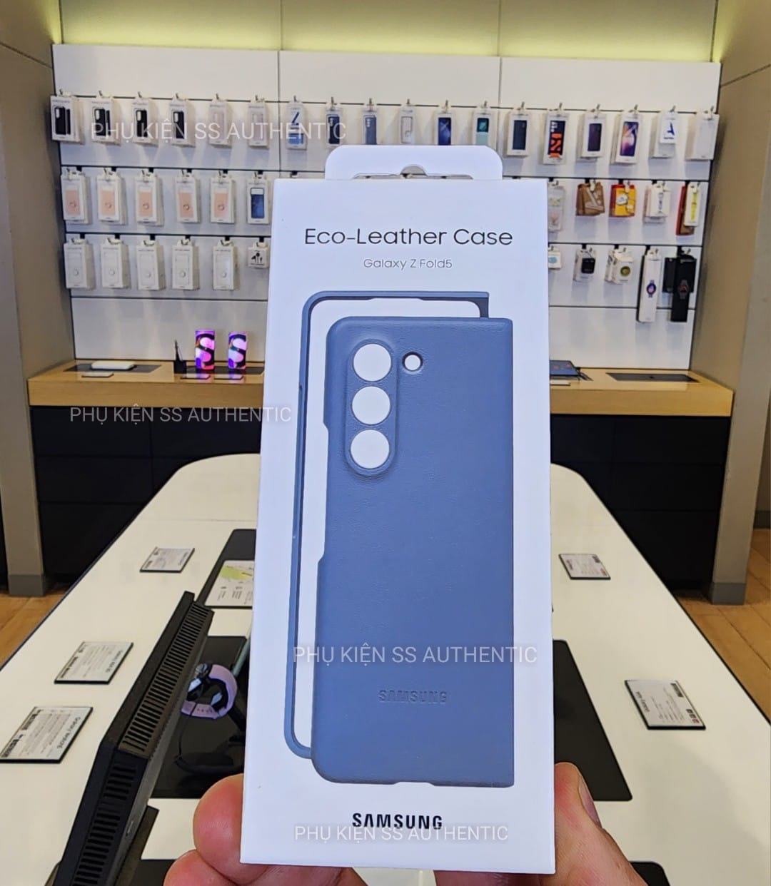 Ốp lưng Da Samsung Fold 5 - Màu Xanh - Hàng Chính hãng