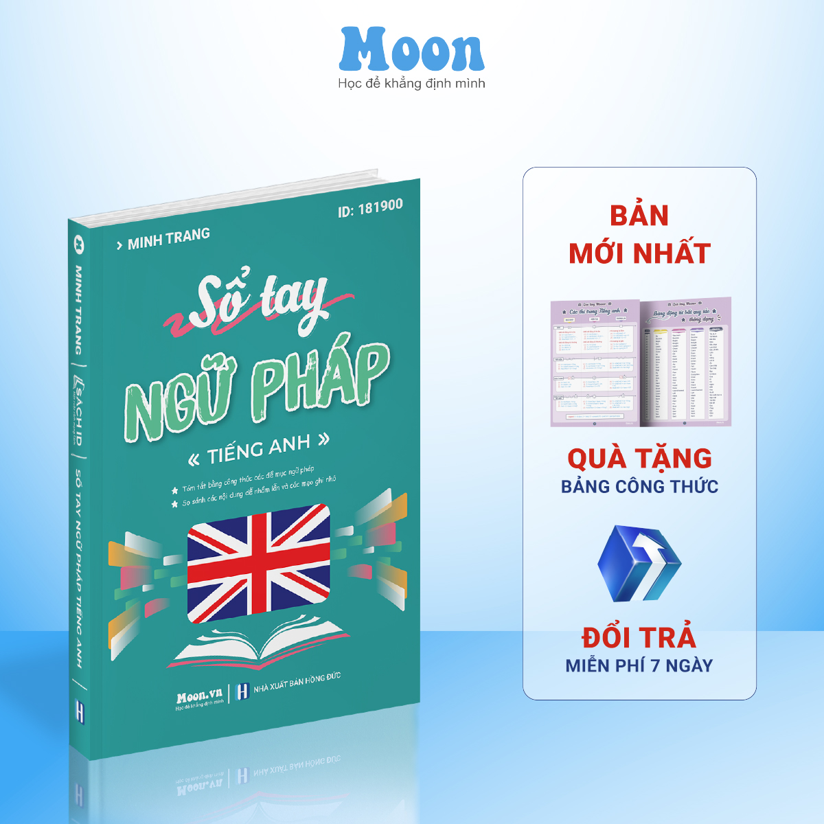 Sổ tay tổng ôn ngữ pháp Tiếng anh Moonbook cỡ A5