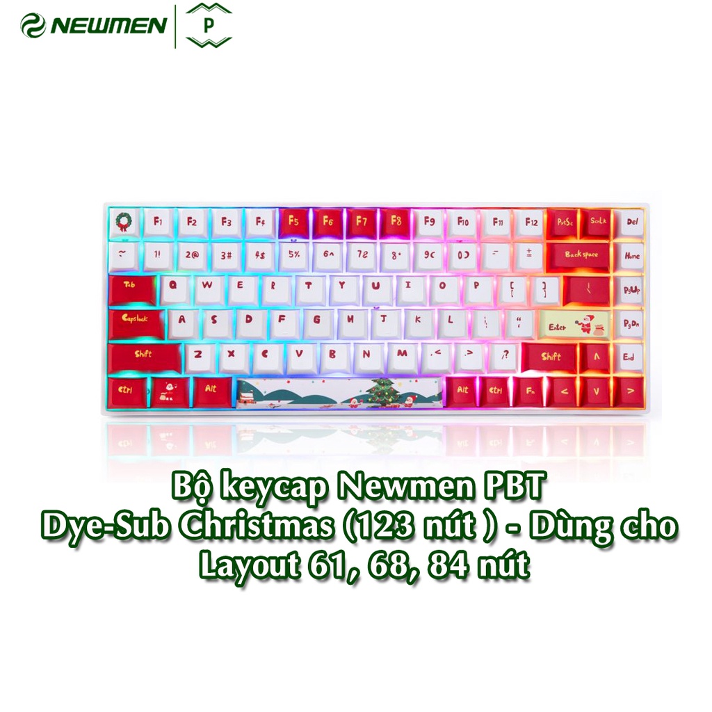 Bộ Keycap Newmen Christmas (Noel) thick PBT Dye-sub - Hàng Chính Hãng