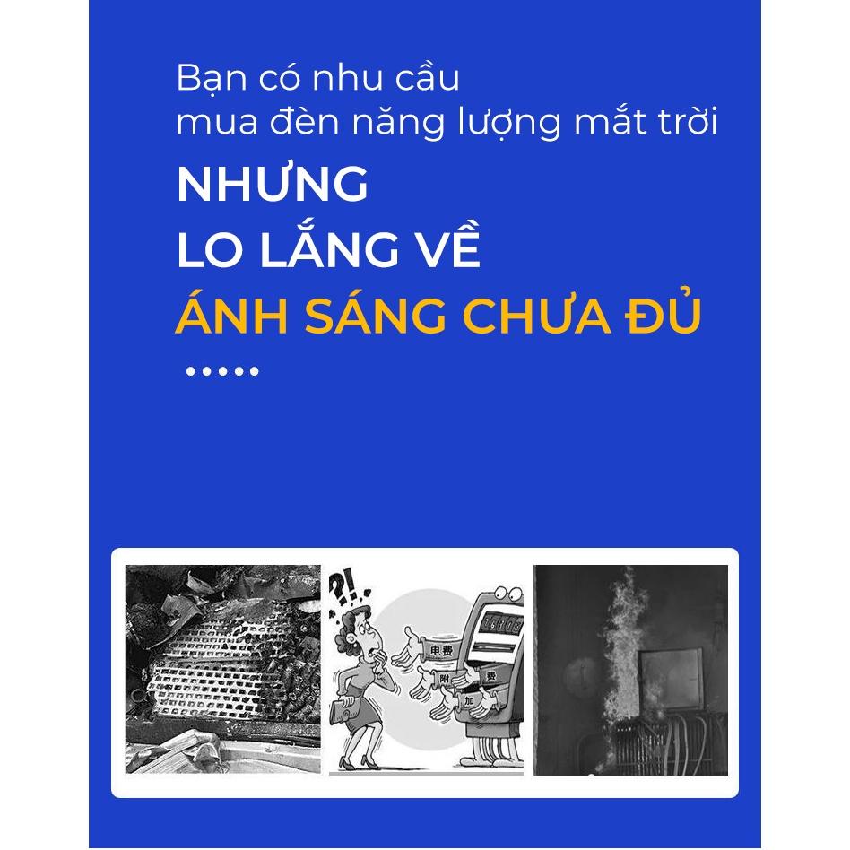 Đèn LED năng lượng mặt trời chống lóa, đèn chống nước tuyệt đối IP67 có kèm điều khiển từ xa