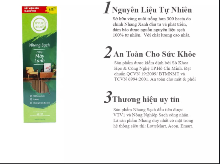 Nhang Sạch Phòng Máy Lạnh - Ít khói - Hương trầm dịu nhẹ - Chân tăm mộc - Nhang Xanh - 300g - 20cm