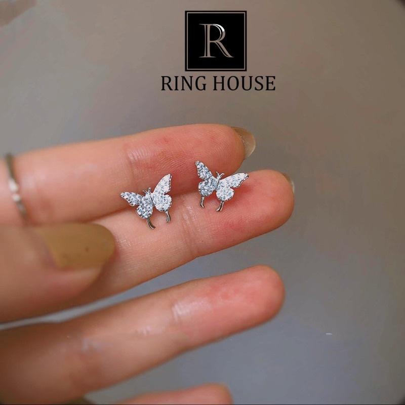 Bông Tai Khuyên Tai Nữ Butterfly Xinh Nhỏ Vàng Bạc Ring House