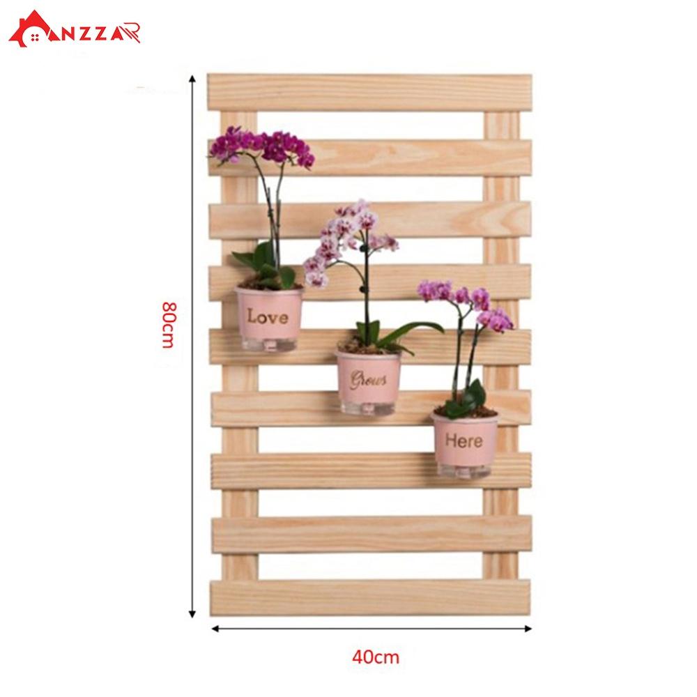 Kệ gỗ trang trí, kệ gỗ thông treo tường trồng hoa, cây cảnh decor ban công đẹp AZ-05