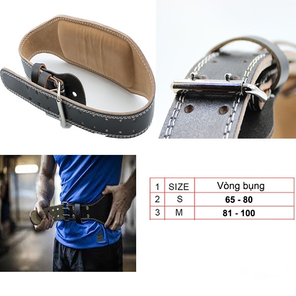 Đai Lưng Cứng Da Bò Tập GYM Valeo Lifting Belt (Có Lớp Đệm Êm)