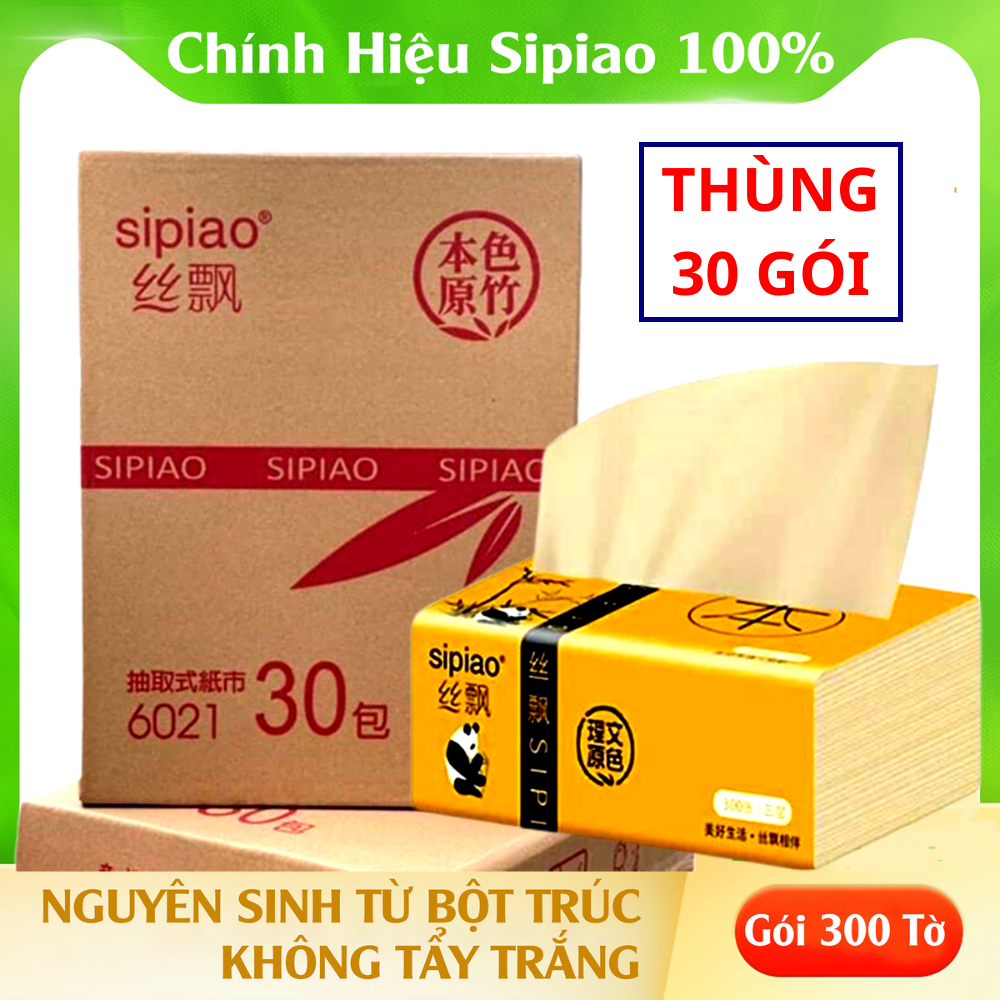 Thùng 30 Gói Giấy Ăn Gấu Trúc, Khăn Giấy Gấu Trúc Than Tre Mã Mới 1028 300 tờ/gói siêu tiết kiệm