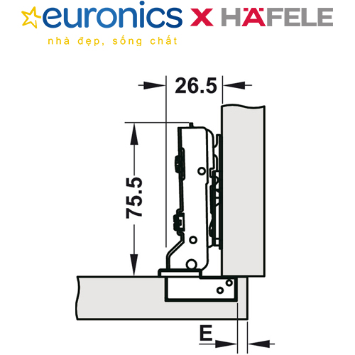 BẢN LỀ ÂM HAFELE CUCINA LEGATO LẮP TRÙM NỬA/334.00.031 - HÀNG CHÍNH HÃNG ( BỀ MẶT: INOX 304/ MẠ NIKEN SÁNG/ MẠ NIKEN ĐEN)
