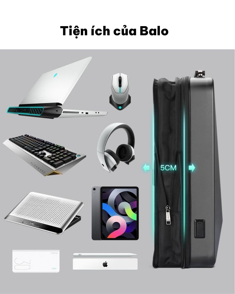 Balo Laptop Cao Cấp Bopai Pony Balo Doanh Nhân Size Lớn, Chống Nước, Trang Bị Cổng Sạc USB GLB1128