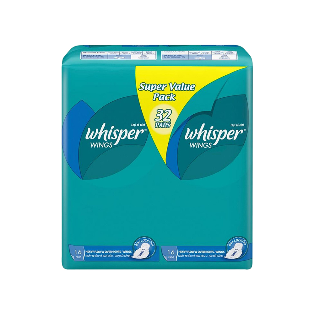 Combo BVS Whisper Ngày và Đêm (Whispers Ultra Ngày 10 miếng -  Ultra Ngày nhiều/Đêm 5 miếng - Whisper Pad Ngày nhiều/Đêm 32 miếng x 2)