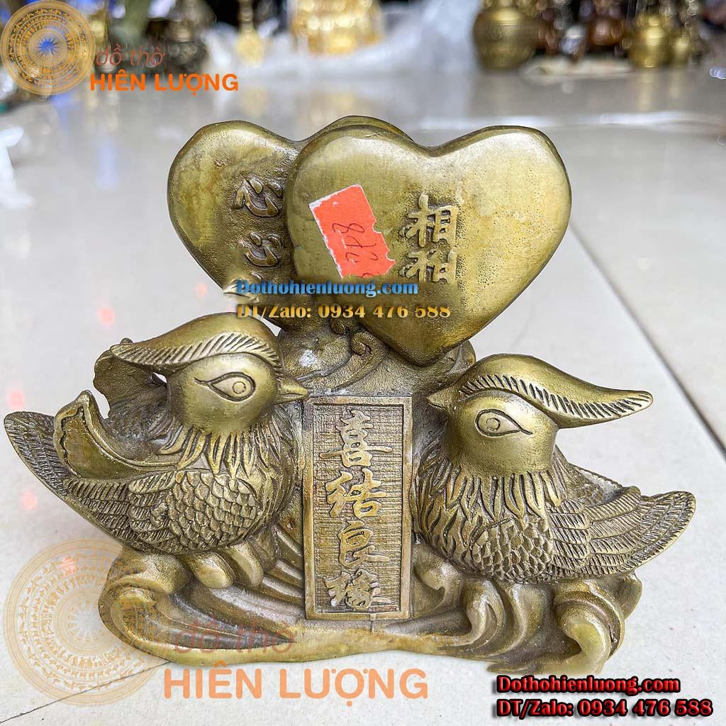 Tượng Đồng Đôi Chim Uyên Ương Trái Tim - Biểu Tượng Tình Yêu Và Thủy Chung