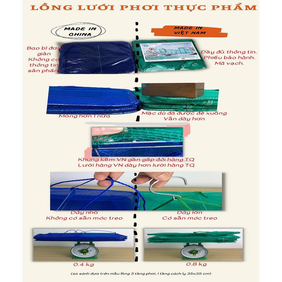 45x45x60cm Lồng lưới phơi khô thực phẩm phơi cá chống côn trùng treo 4 tầng để phơi cá khô có thể xếp gọn