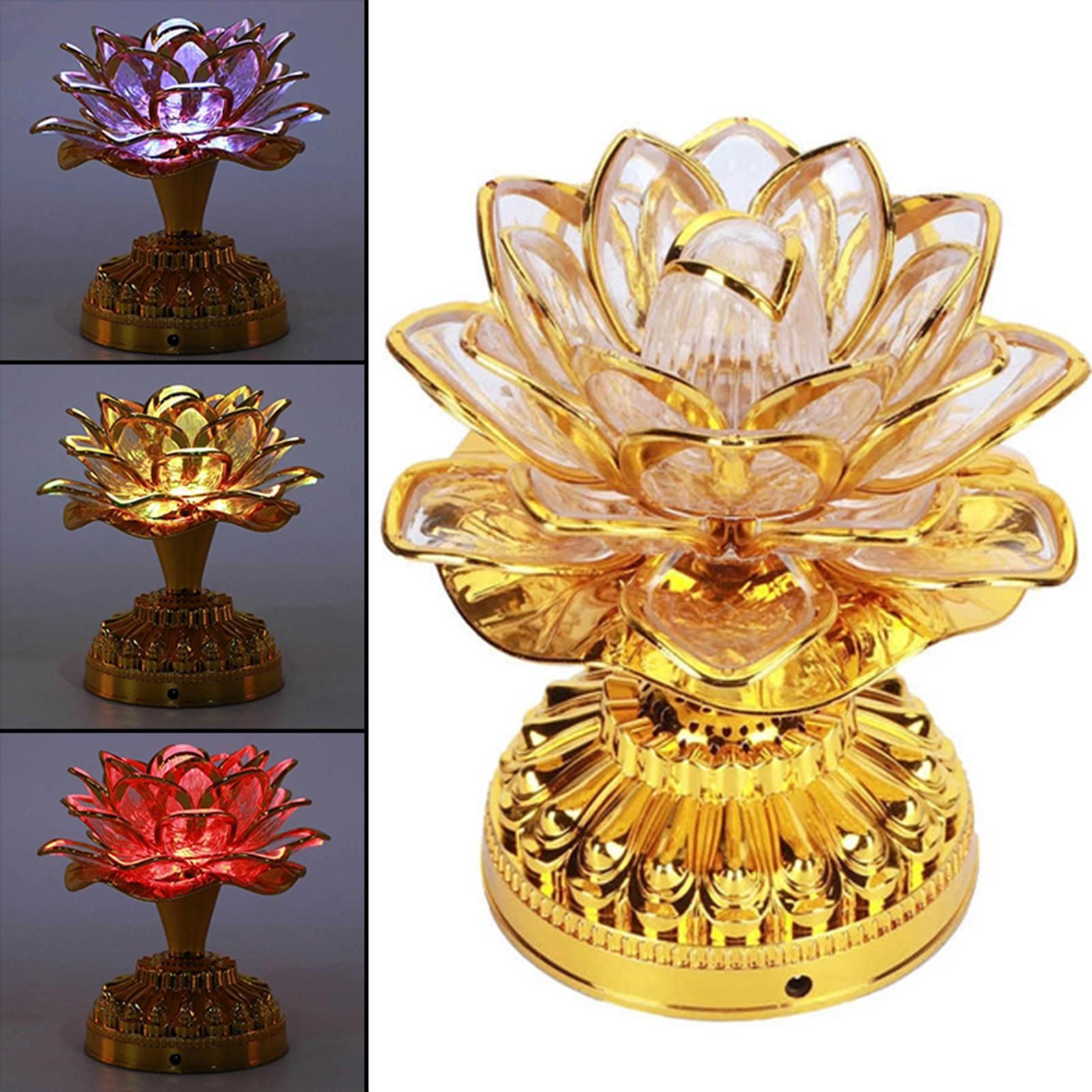 Portable Lotus Lamp Buddha Lotus Light for Temple Home Decor
