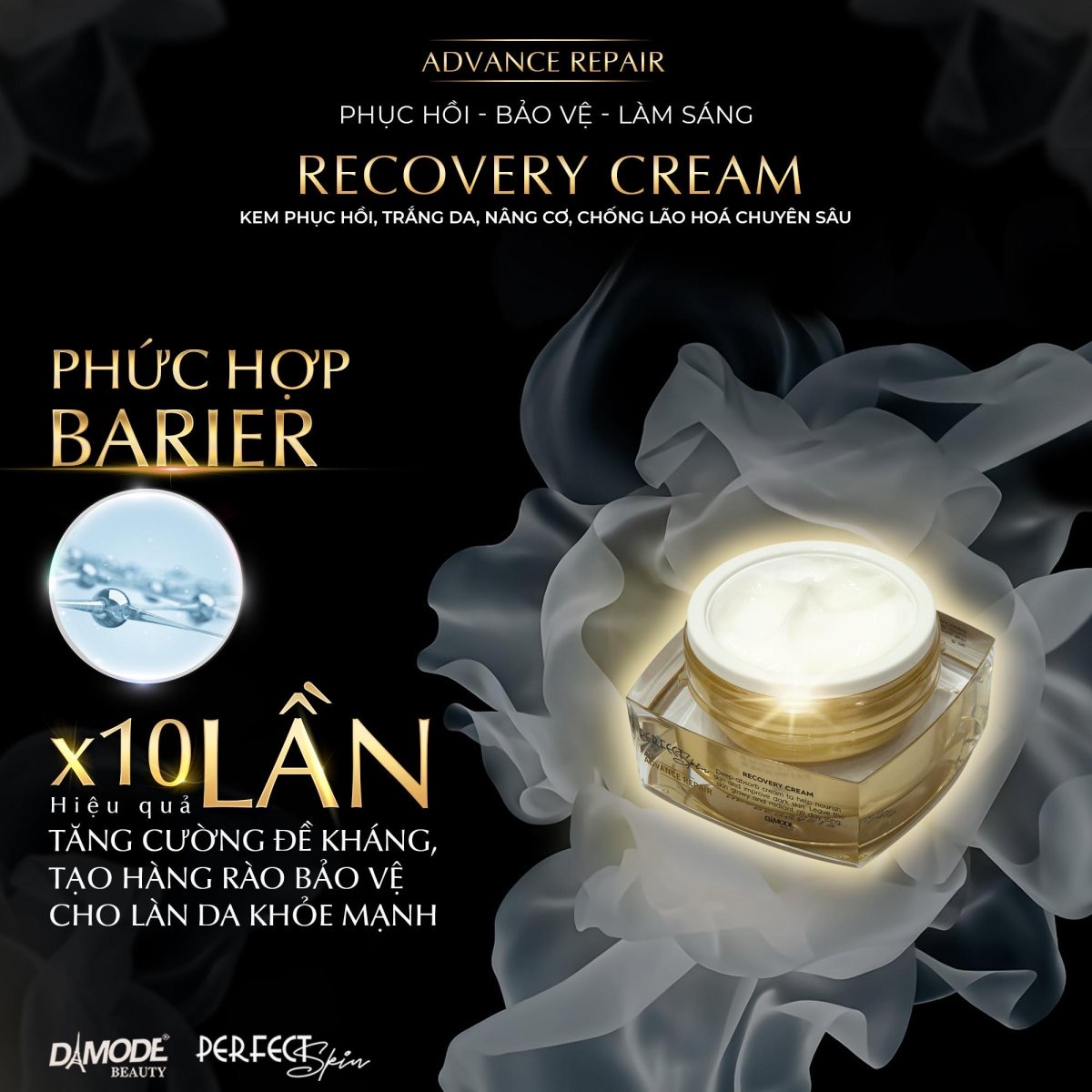 Kem phục hồi dưỡng trắng da nâng cơ ADVANCE REPAIR REVOVERY DAMODE hủ 30gr