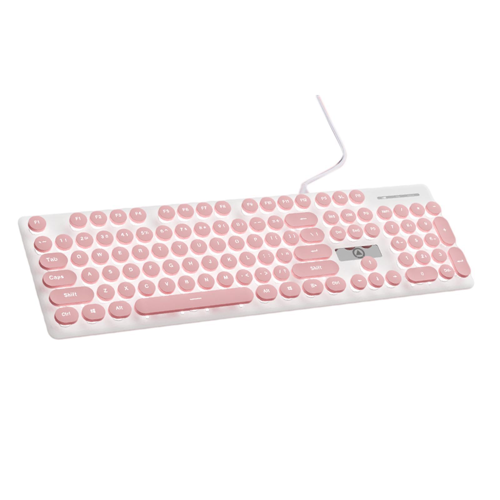 V8 Round Keycaps Gaming Wired Keyboard Mouse Illuminated, No Punch Design