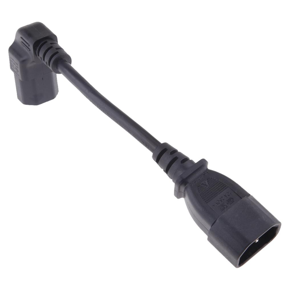 IEC C14 Male to C13 Female Converter Power Adapter Cable Angled Cord