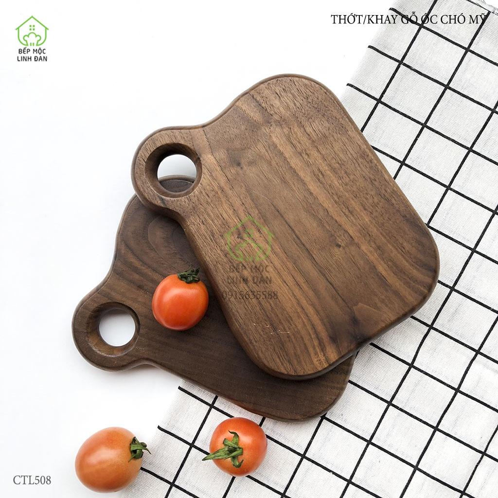 Khay Gỗ Óc Chó Decor Đồ Ăn HAHANCO Màu & Vân Đẹp Sang Chảnh
