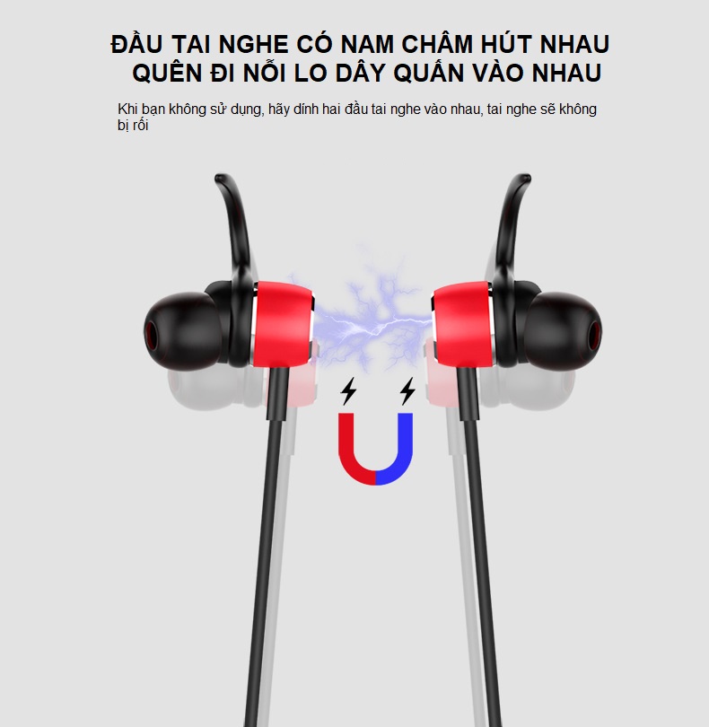 Tai Nghe Bluetooth 5.0 Chống Nước, Chống Mồ Hôi Phù Hợp Khi Chơi Thể Thao, Vận Động