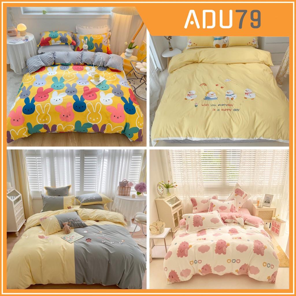 Bộ SET Ga Giường Và Vỏ Gối Cotton Korea ADU79 Bedding Đủ Kích Thước Trải Nệm 1m4, 1m6, 1m8 Chưa Gồm Chăn