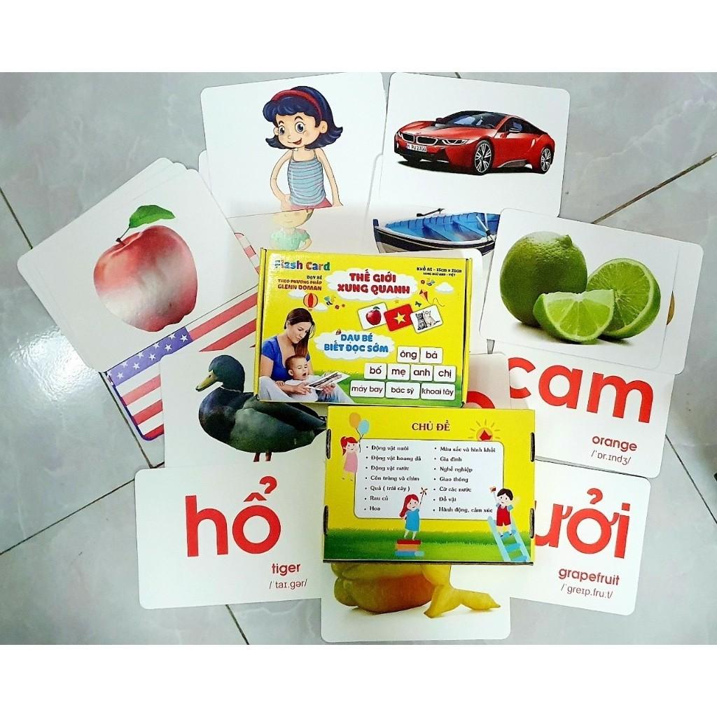 Bộ Thẻ Học Thông Minh Cho Bé Loại To Khổ A5 - Thẻ flashcards cho bé