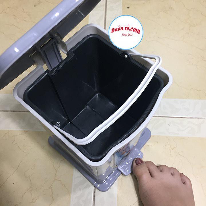 Thùng rác bật nắp Size Nhỏ Nhựa Việt Nhật, Thùng đựng rác văn phòng, phòng bếp có nắp đậy – 01251