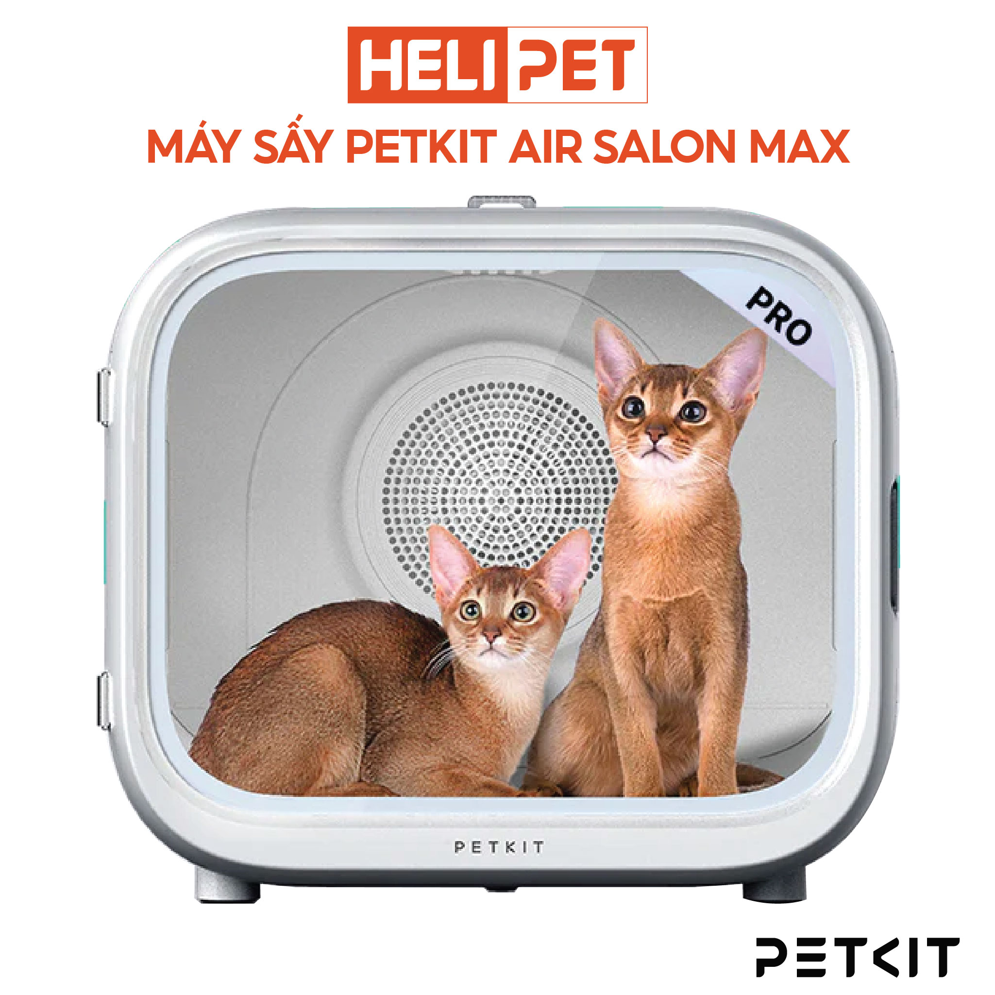 Lồng Sấy Tự Động Cho Chó Mèo, Máy Sấy Cho Chó Mèo Petkit Air Salon Max Pro Ozone- HeLiPet