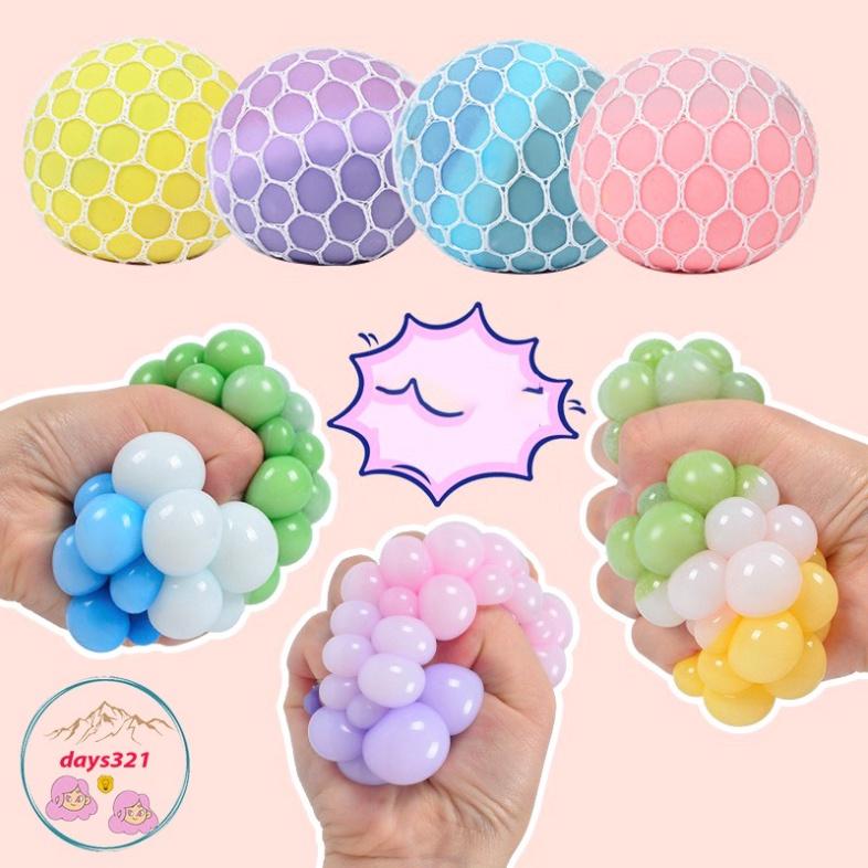 Trứng Lưới Đổi 2 màu Slime Nho Trút Giận, Quả Bóng Lưới Slime Gudetama Squishy Mochi