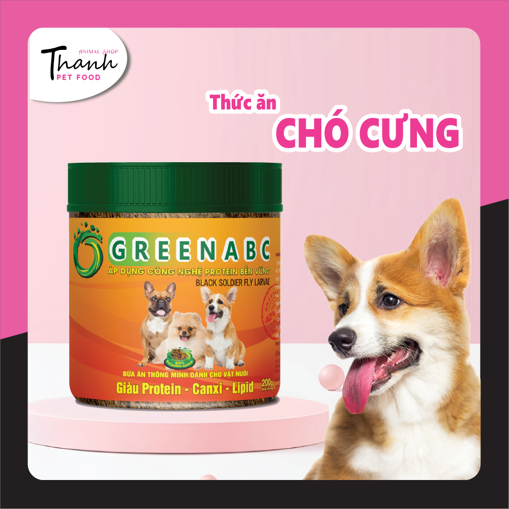 Thức ăn cho Chó nhãn GREENABC – Hộp 200g – Bột bổ sung đủ dinh dưỡng protein-canxi-lipid giúp tiêu hóa tốt, đề kháng cao