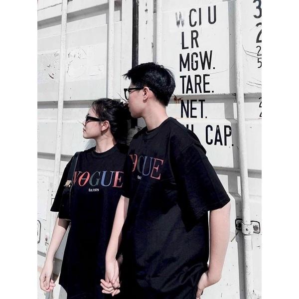 Áo thun cotton trắng đen VOGUE nhiều màu
