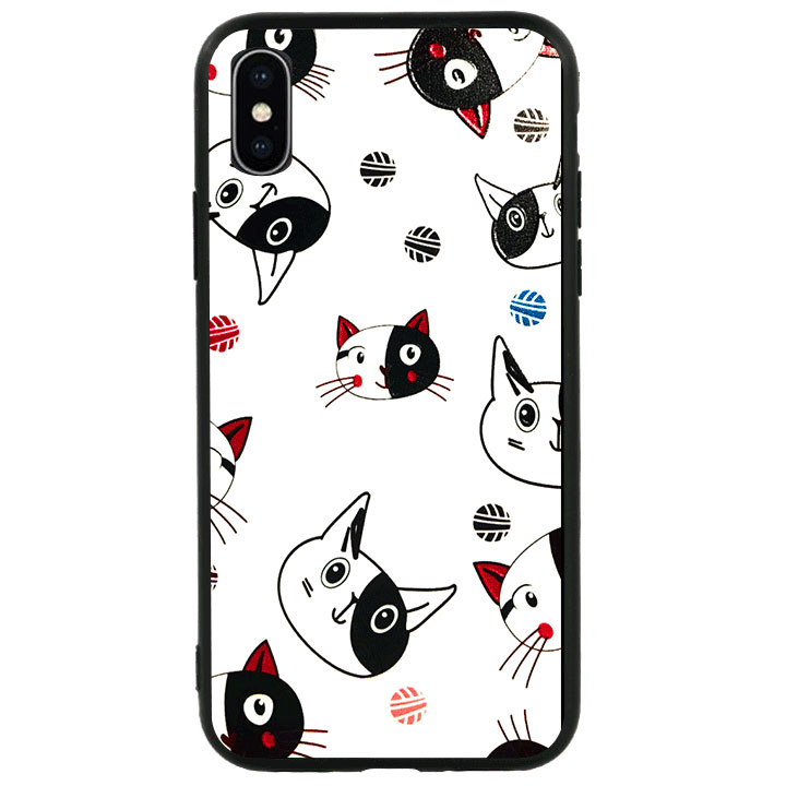 Ốp lưng viền TPU cho Iphone X - Kute Cat 02