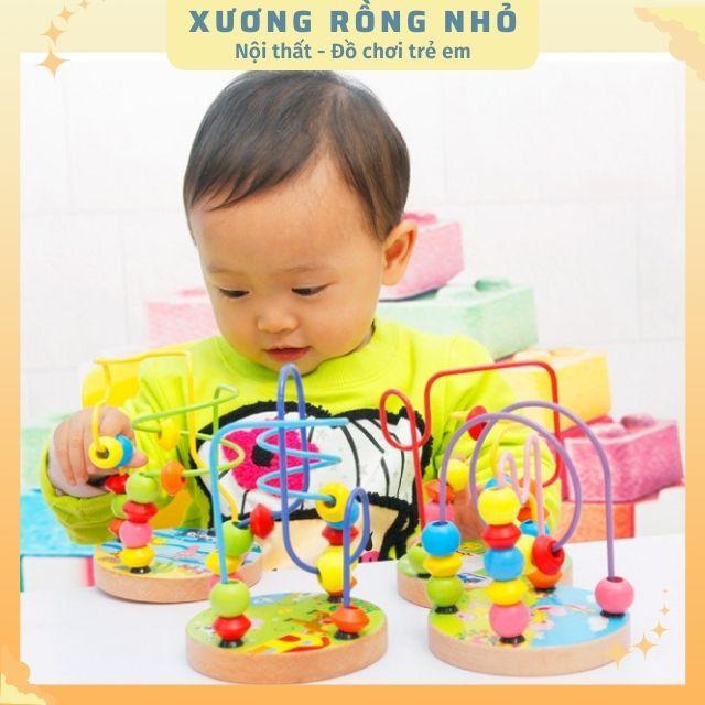 Đồ chơi luồn hạt size nhỏ cho bé, đồ chơi gỗ trẻ em