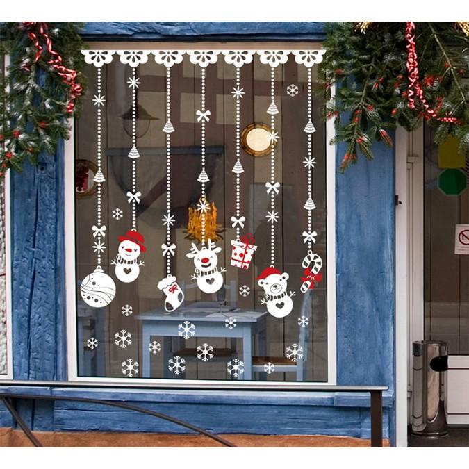 Decal trang Trí Noel - Rèm dây Người tuyết nhí