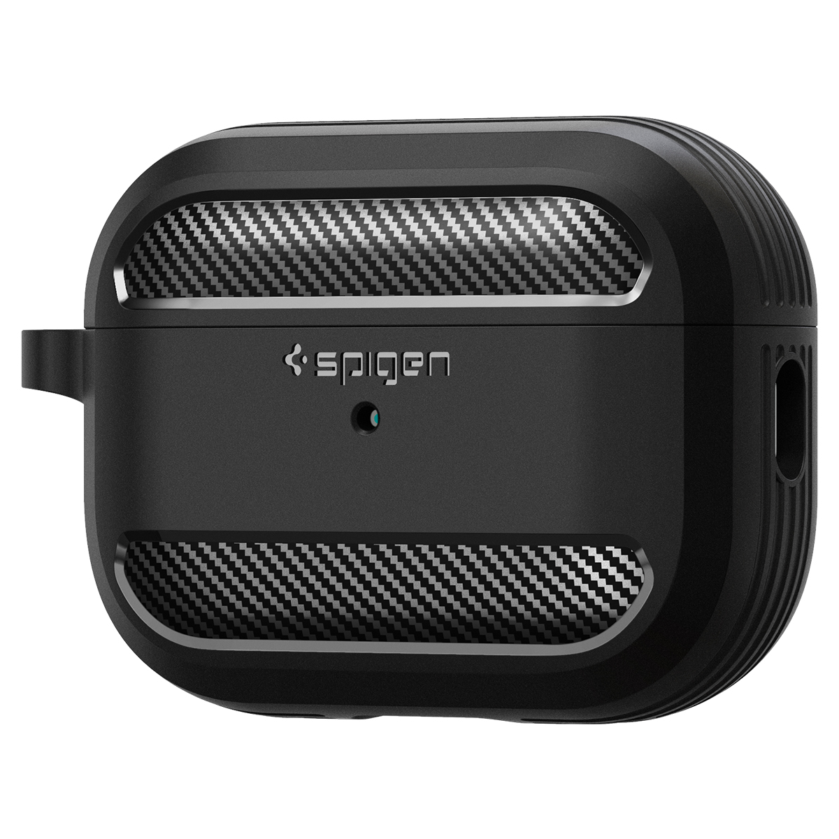 Ốp Spigen Rugged Armor cho Airpod Pro 2 - Thiết kế chính xác, chống sốc, móc khoá tiện lợi - Hàng chính hãng