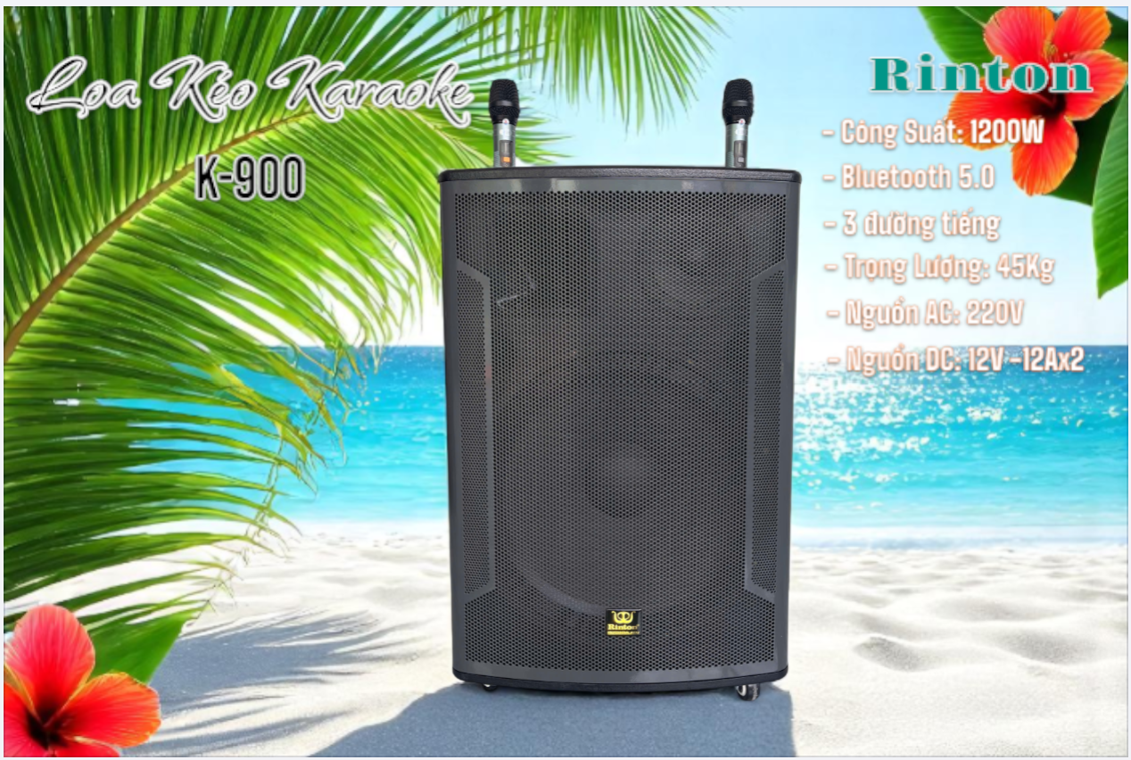Loa Kéo Karaoke Rinton K-900 công suất 1200W (hàng chính hãng)