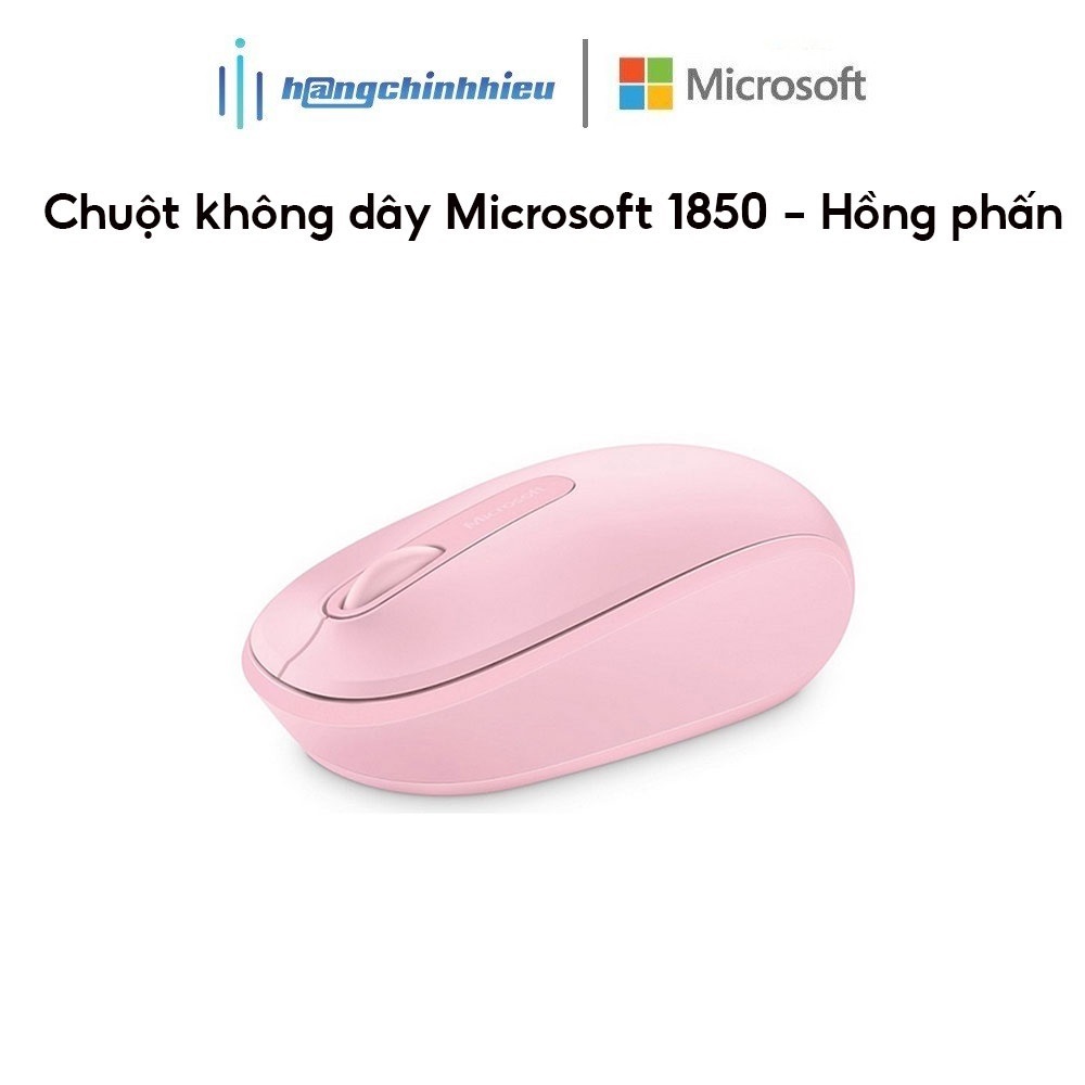 Chuột không dây Microsoft 1850 Hồng phấn Hàng chính hãng