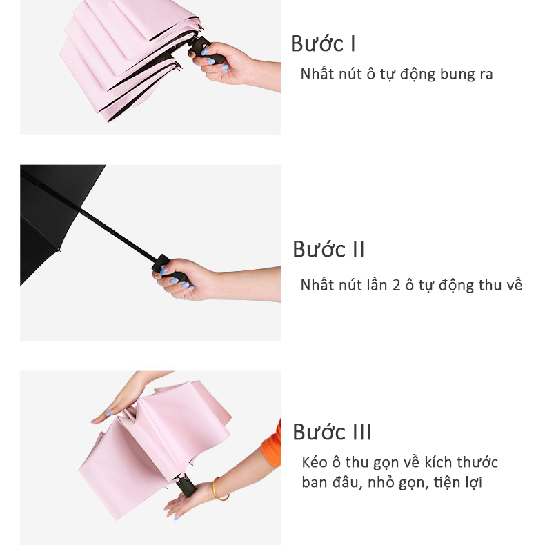 Ô Dù Tự Động In Hình Hoa Cúc - Chống Tia UV Cao Cấp