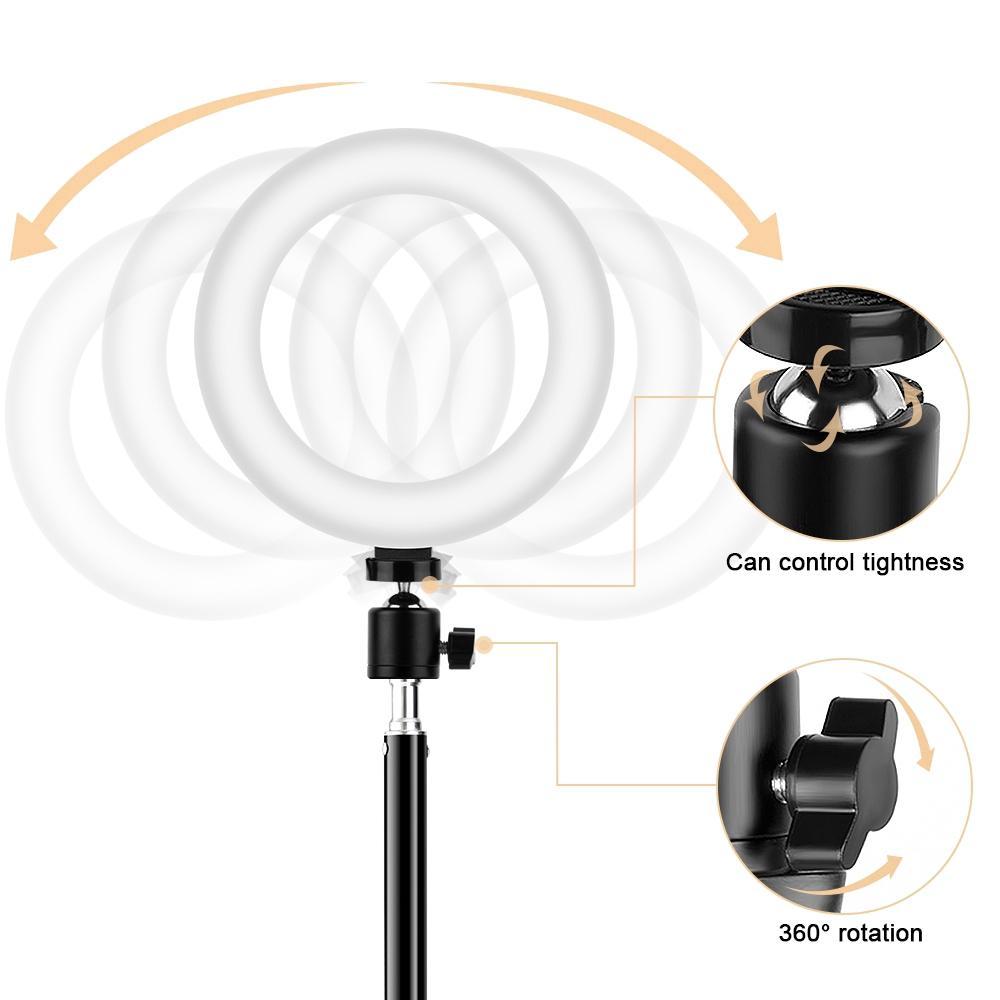 Đèn Led Tròn Hỗ Trợ Chụp Ảnh Cho Điện Thoại