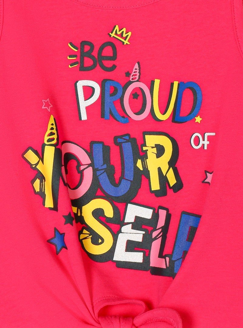 Áo thun không tay bé gái Knot Be Proud Of Youself