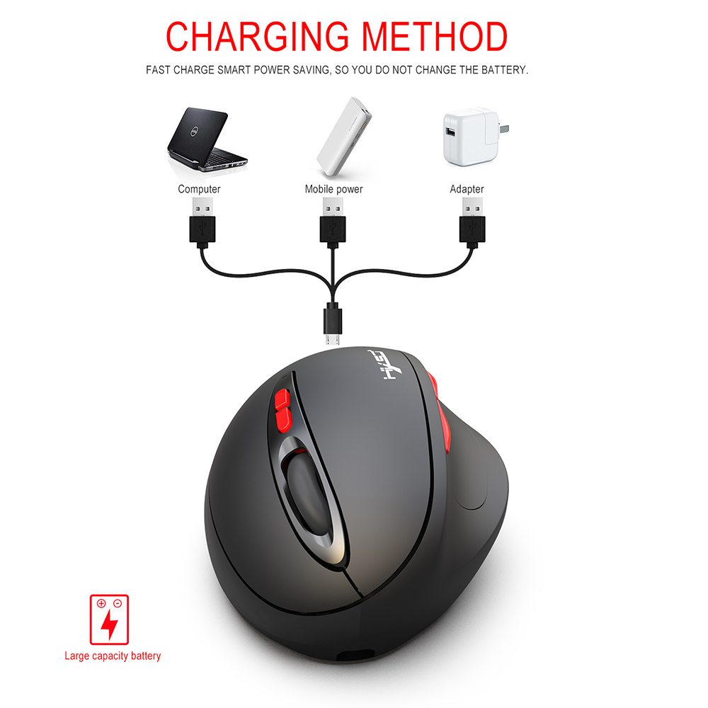 Chuột không dây HXSJ 7D Chuột chơi game 2.4GHz Thiết kế tiện dụng 2400DPI