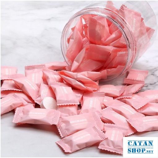 Combo 10 viên khăn giấy nén hình viên kẹo bỏ túi khi đi du lịch, Khăn lau mặt dạng nén dùng một lần chất liệu tự nhiên