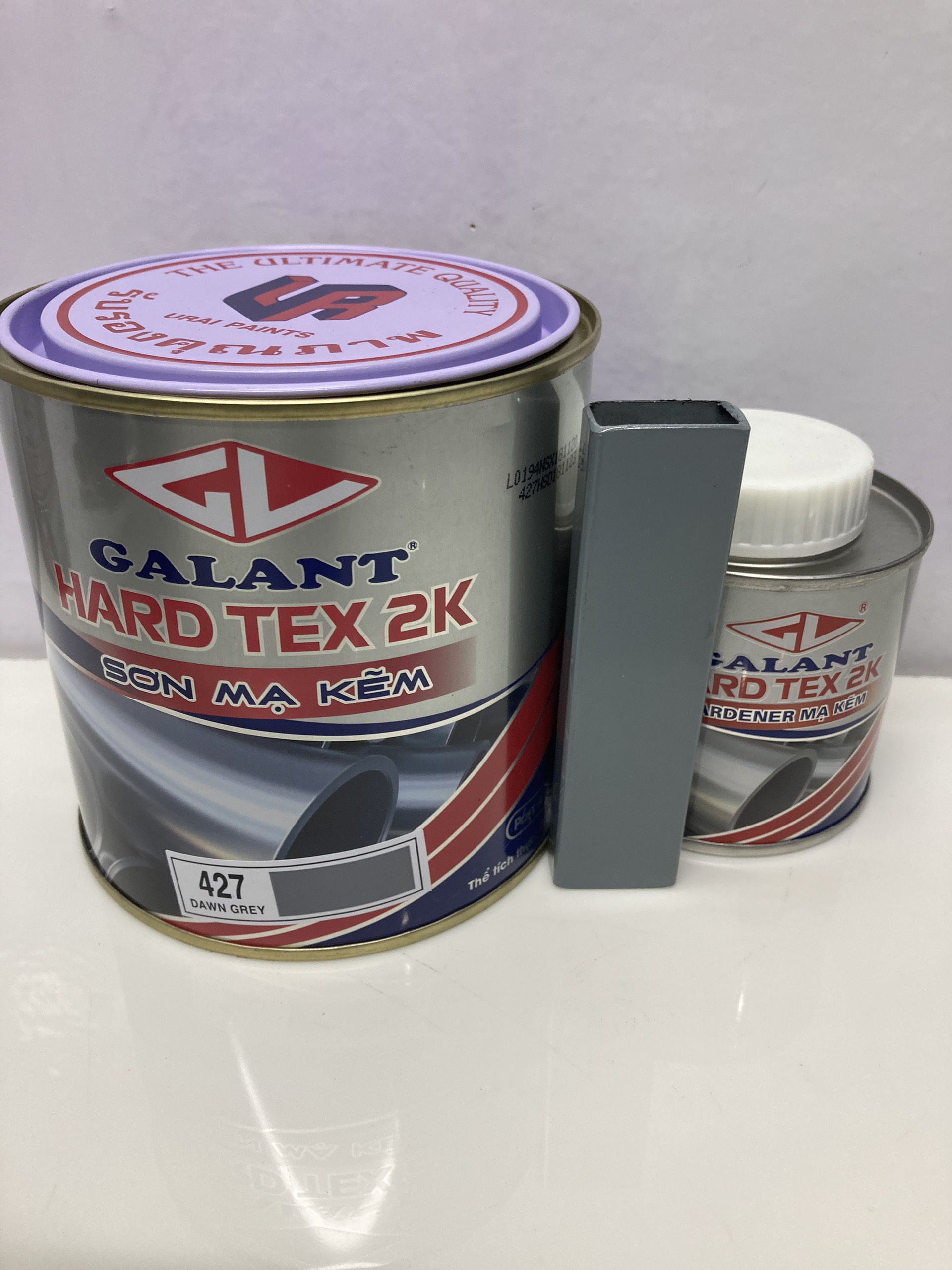 Sơn sắt mạ kẽm không cần lót Hard Tex 2K màu xám 427 1L