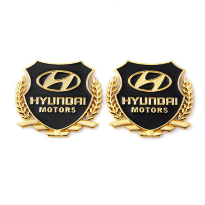 Bộ 2 logo bông lúa dán xe hơi, ô tô cao cấp
