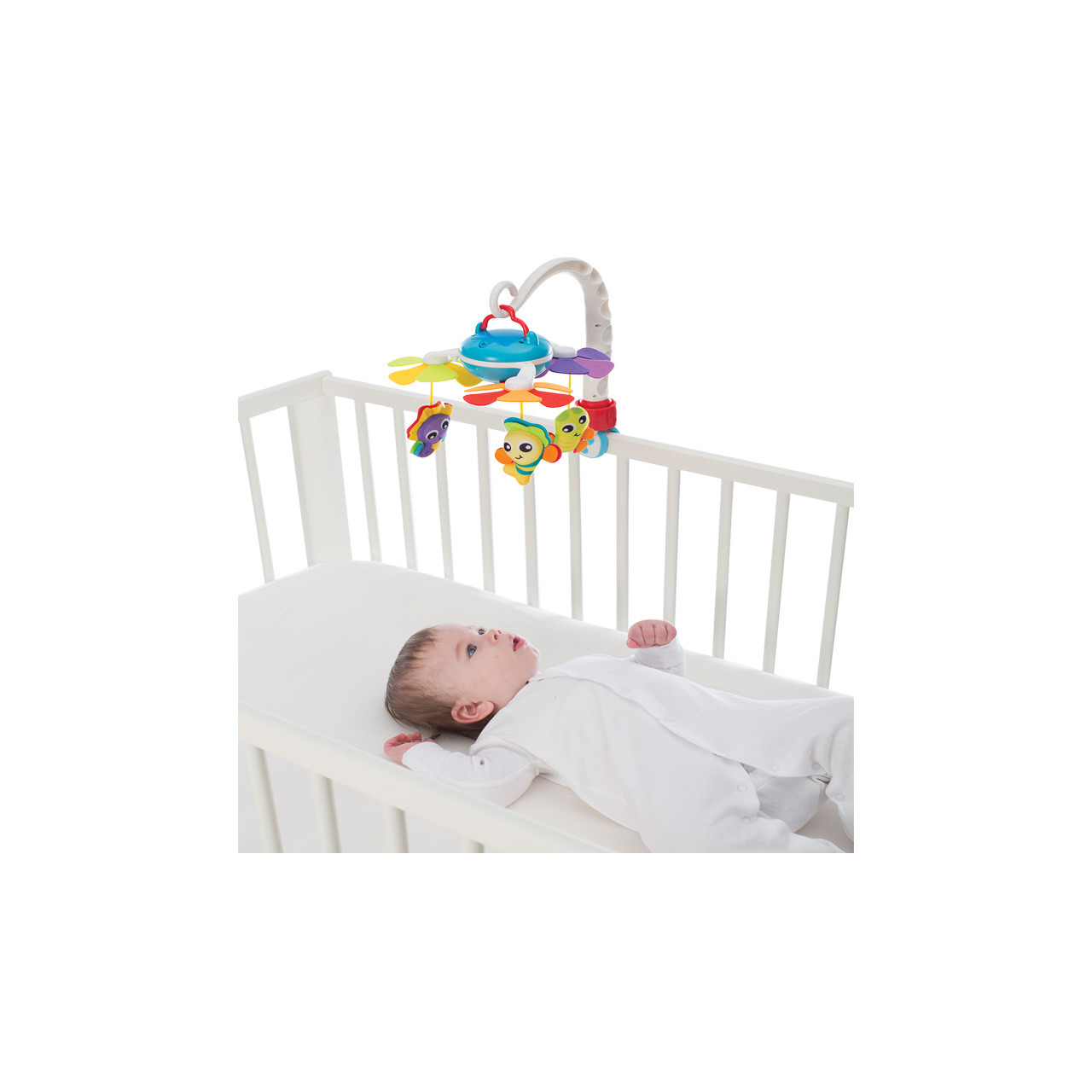 Đồ chơi treo nôi và xe đẩy phát nhạc Playgro Musical Travel Mobile, cho bé sơ sinh đến 5 tháng