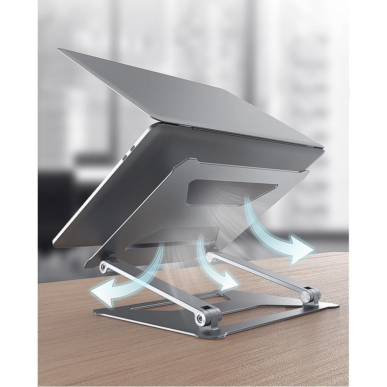 Giá đỡ để laptop stand notebook Macbook máy tính xách tay hợp kim nhôm có thể điểu chỉnh kiêm tản nhiệt P18