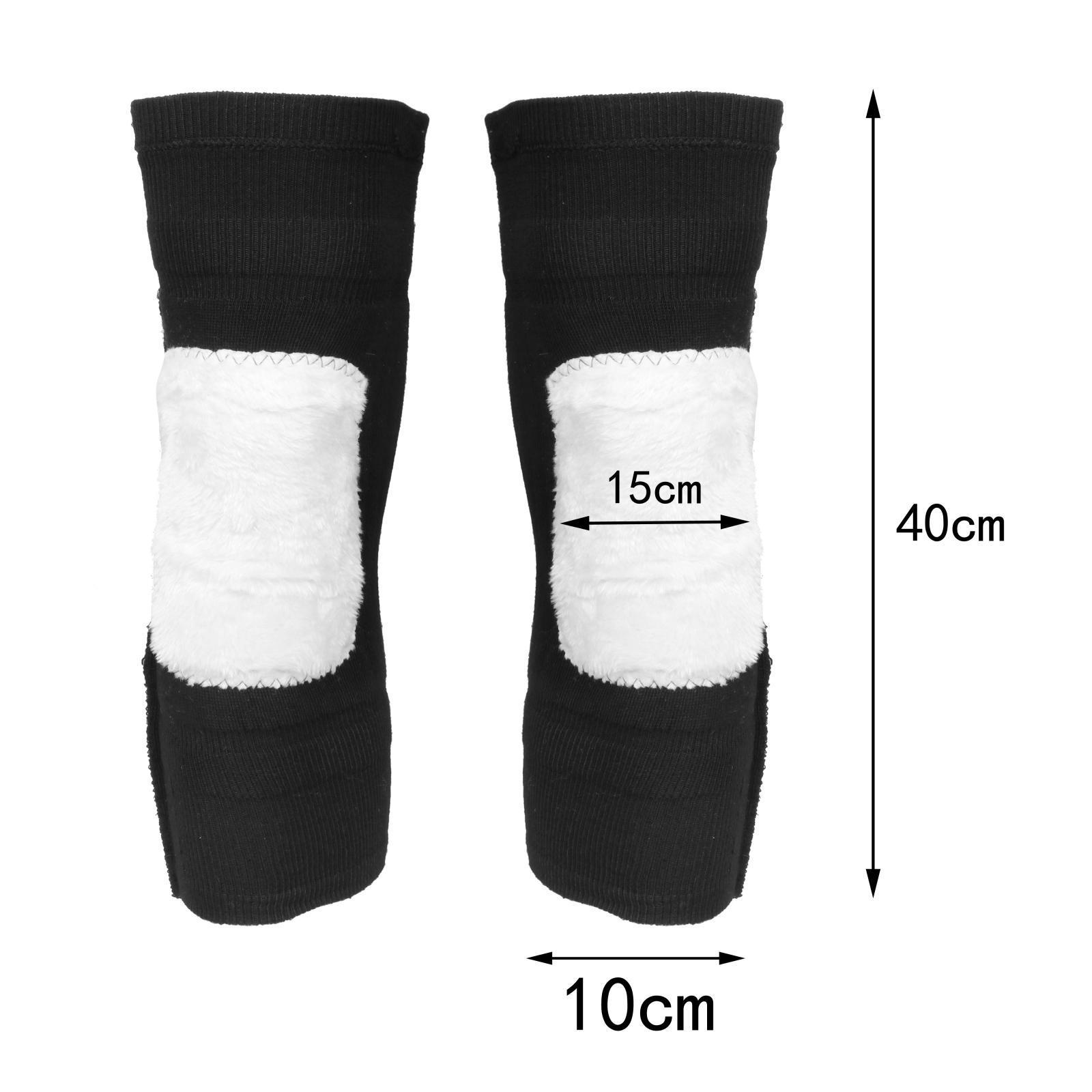 1 Pair Cotton Warm Knee Pads Thicken Lined Knee Warmers Knee Joint Support Pads Protection Gear Leg Compression Sleeves for Men Women Motorcycle Ski