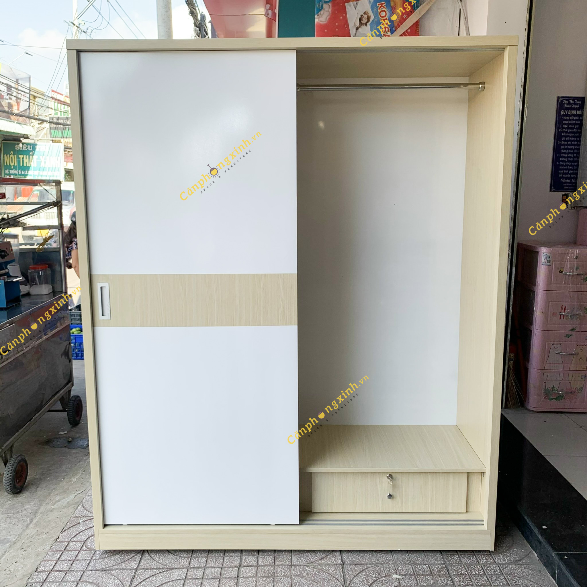 Tủ áo cửa lùa gỗ cn MDF CPX-T02