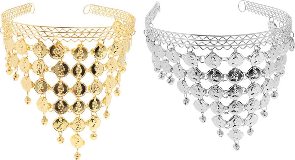 Yotijar Múa Bụng Đầu Mũ Trụ Kẹp Tóc Đồng Tiền Trang Sức Phụ Kiện Tóc 2 Gói