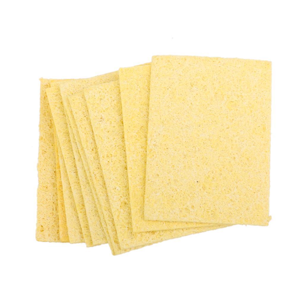 Soldering Iron Solder Welding Head Cleaning Sponge Remove Tin 10pcs Yellow